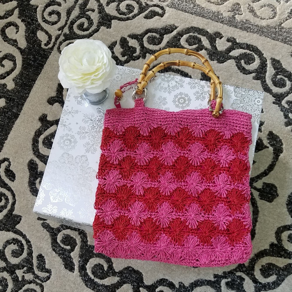 Like new "The Limited" handmade clutch.  Pink&Red
